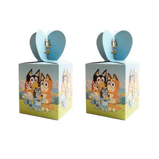 6 Pcs Blue Blueys themed Party Gift Boxes birthday Party Popcorn Box Favorite snacks for parties Candy boxes for kids suitable birthday party supplies to decorate