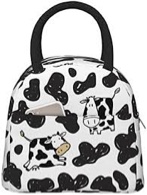 Niuyoif Watercolor Cow Print Lunch Box Reusable Insulated Waterproof Lunch Bag Cooler Tote Box With Pocket Zipper Closure For Women Men Kids Work/Travel/Picnic/School