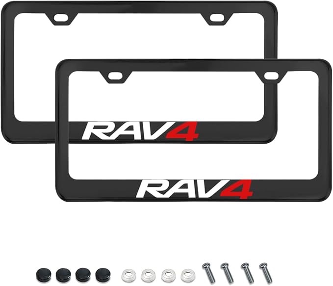 2PCS Premium Matte Black License Plate Frames, Aluminum Holder with 2 Holes,Including Screws