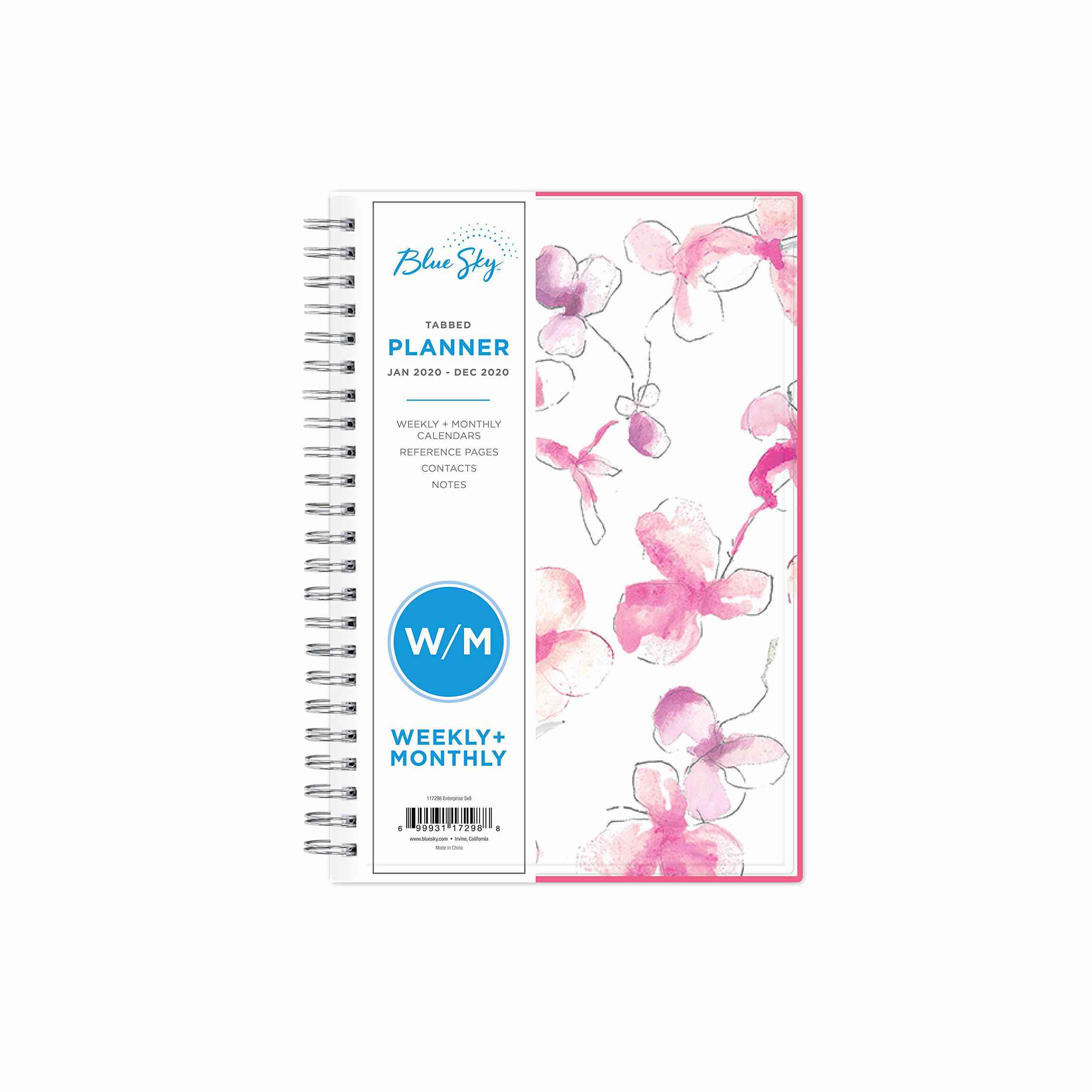 Blue Sky 2020 Weekly & Monthly Planner, Flexible Cover, Twin-Wire Binding, 5" x 8", Orchid