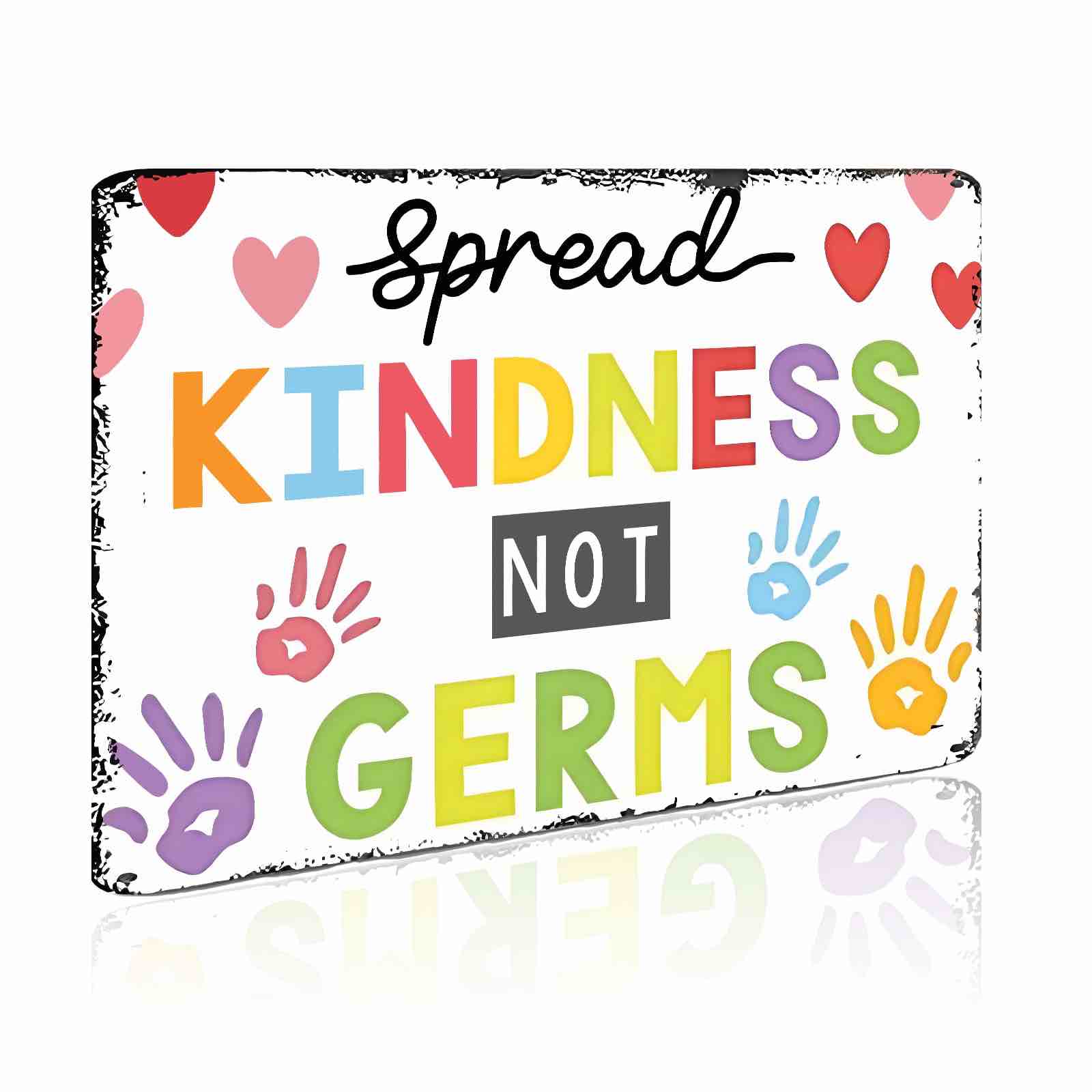 School Nurse Office Decorations Spread Kindness Not Germs School Health Safety Poster,Health Clinic Wall Art Classroom Decor Health Room Nurse Office Metal Tin Sign 8x12 Inch Wall Decoration