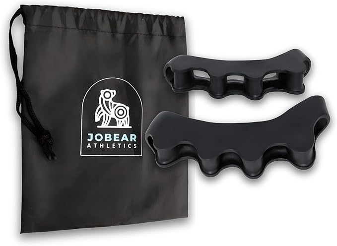 JOBEAR Toe Separators for Men & Women with Storage Bag - Toe Spacers for Foot Health and Bunion Relief - Correct Toes - Correct Foot - Bunion Pain - Plantar Fasciitis (Black)