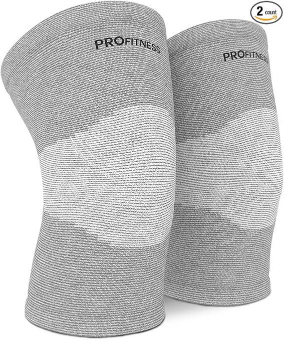 ProFitness Bamboo Fabric Knee Sleeves (One Pair) Knee Support For Joint Pain & Arthritis Pain Relief – Effective Support for Running, Pain Management, Arthritis Pain, Post Surgery Recovery