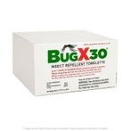 BUG X 30 Insect Repellent Wipes 30% DEET, 12640, 25 Wipes/Box
