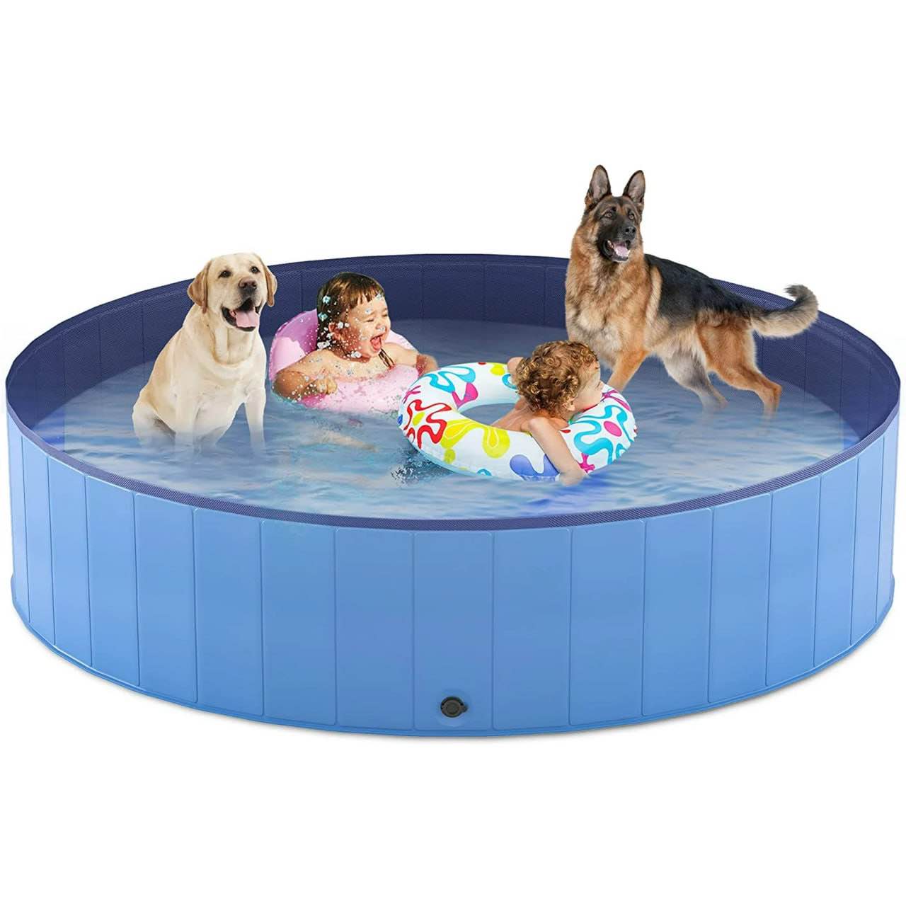 Niubya 80 x 12 Inches Foldable Dog Swimming Pool, Portable Bath Tub for Pets Indoor and Outdoor