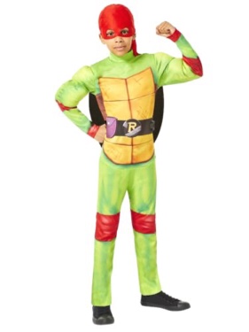 (Small, 6/7) Boys TMNT Raph Raphael Muscle Jumpsuit Costume Light Up Belt Small (6/7)