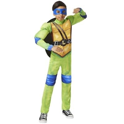 Small (6/7) TMNT LEO Halloween Costume Boys Jumpsuit Blue Mask Jazwares