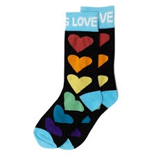Gay Pride Apparel Rainbow Hearts Socks