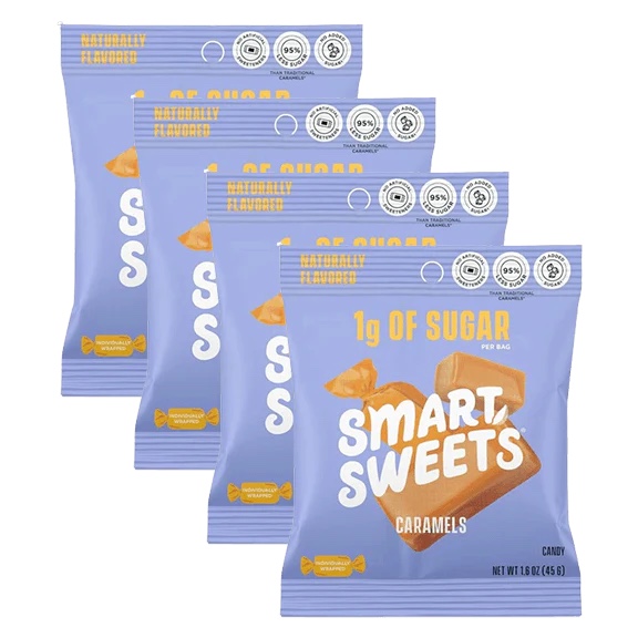 1g OF SUGAR PER BAG SMART SWEETS CARAMELS