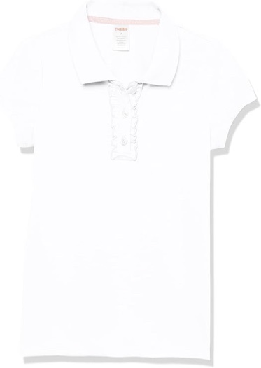 Gymboree Girls and Toddler Girls Short Sleeve Ruffle Polo Shirt Polo Shirt (Pack of 1-White)