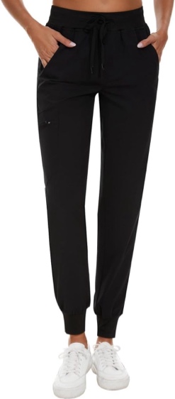 COZYFIT Womens Scrub Pants - Soft Stretch Yoga Style with 5 Pockets, Slim Fit Jogger Scrubs Pants for Women