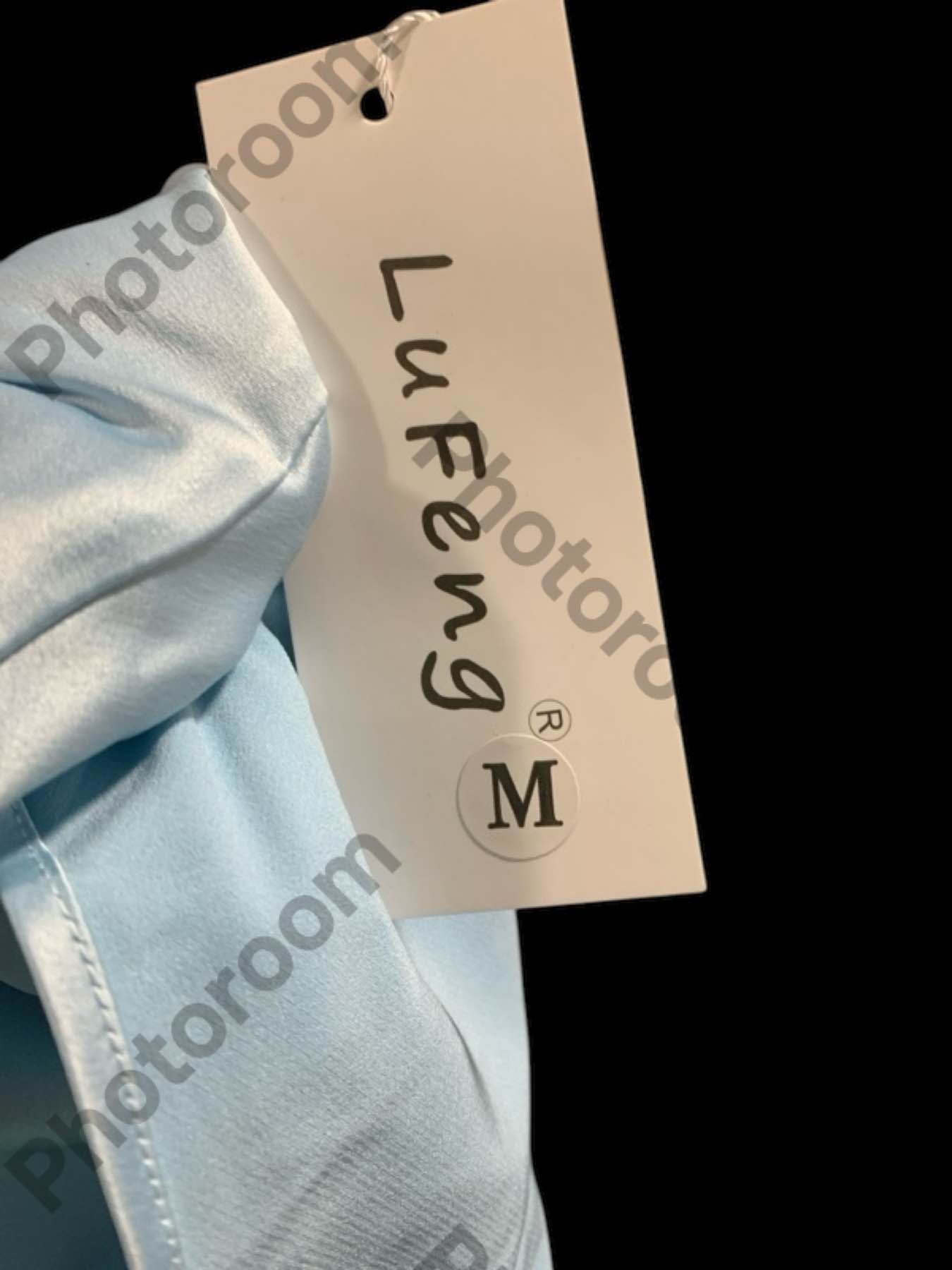 LuFeng Sexy Backless Dress Light Blue Medium Size