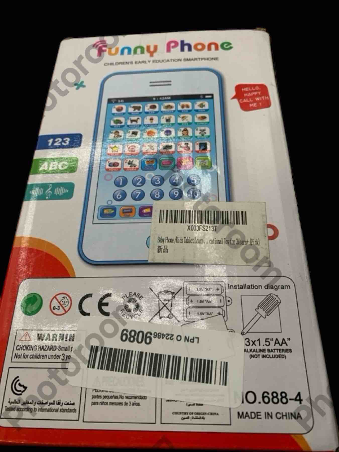 Kids Toy Play Phone ABC Learning for Toddlers with Letters Words Numbers Music - Early Educational Learning Tablet for Boys Girls 3 4 5 (Pink)