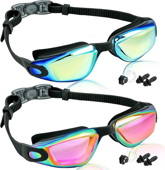Kids Swim Goggles - 2 Pack Swimming Kids Goggles Anti Fog Anti-UV No Leaking For Children Teens Boys & Girls