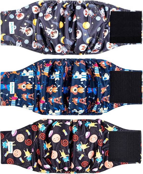 Paw Legend Washable Dog Belly Band Wrap Diapers for Male Dog | High Absorbing Puppy & Doggy Diapers Male