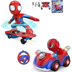 NQD Spider Remote Control Car, RC Stunt Skateboard or Spider RC Car (Random Delivery One Piece), RC Cars Birthday Gift for Boys Girls Aged 3-7 Kids