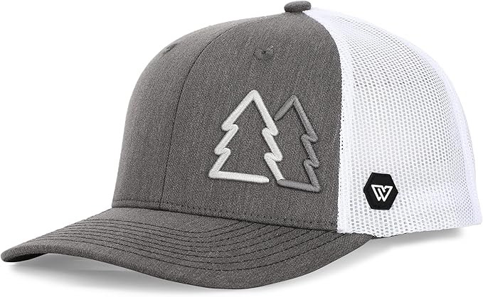 WUE Simple Pine Trees Trucker Hats for Men Adjustable Snapback Mesh Cap Great for Outdoors