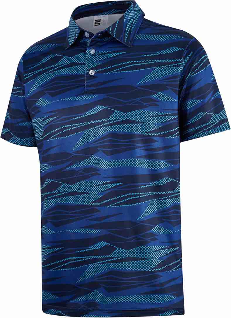 (Small) APTRO Men's Hawaiian Polo Shirts Short Sleeve Tropical Golf Shirt #P75 Dark Blue S