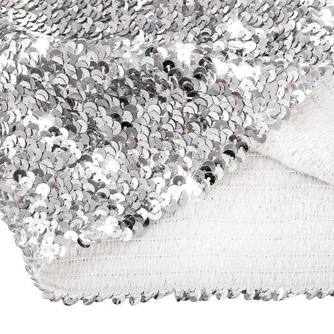 Sparkling Sequin Crop Tops for Women, Metallic Mermaid Tube Tops Stretchy Strapless Corset Top for Party