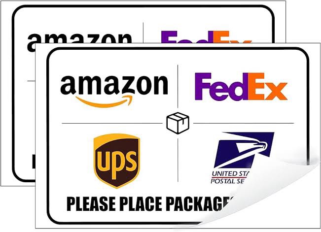 Package Delivery Sign - 2 Pack 6" x 9" Delivery Instructions Sign Stickers, Apply to Outdoor Delivery Signs for Amazon FedEx UPS USPS