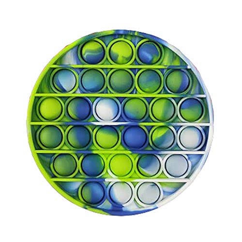 Push Bubble Gadgets Sensory Fidget Toys, Silicone Squeeze Stress Reliever Toy, Relieve Stress and Special of Autism (Tie Dye Green Round)