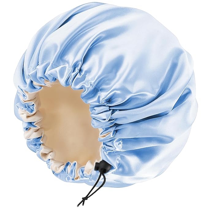 Satin Bonnet Silk Bonnet For Curly Hair Bonnet Braid Bonnet For Sleeping Bonnets For Women Large Double-layer Adjustable