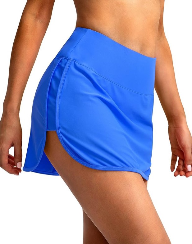 Soothfeel Women's Swim Skirt with Zipper Pockets High Waisted Tummy Control Bathing Suit Skirt Bikini Bottoms for Women