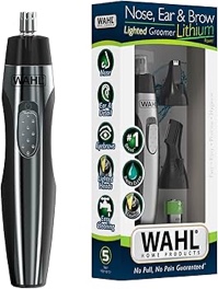 Wahl Lithium Battery Powered Lighted Ear, Nose, & Brow Trimmer – Painless Eyebrow & Facial Hair Detail Personal Trimmer