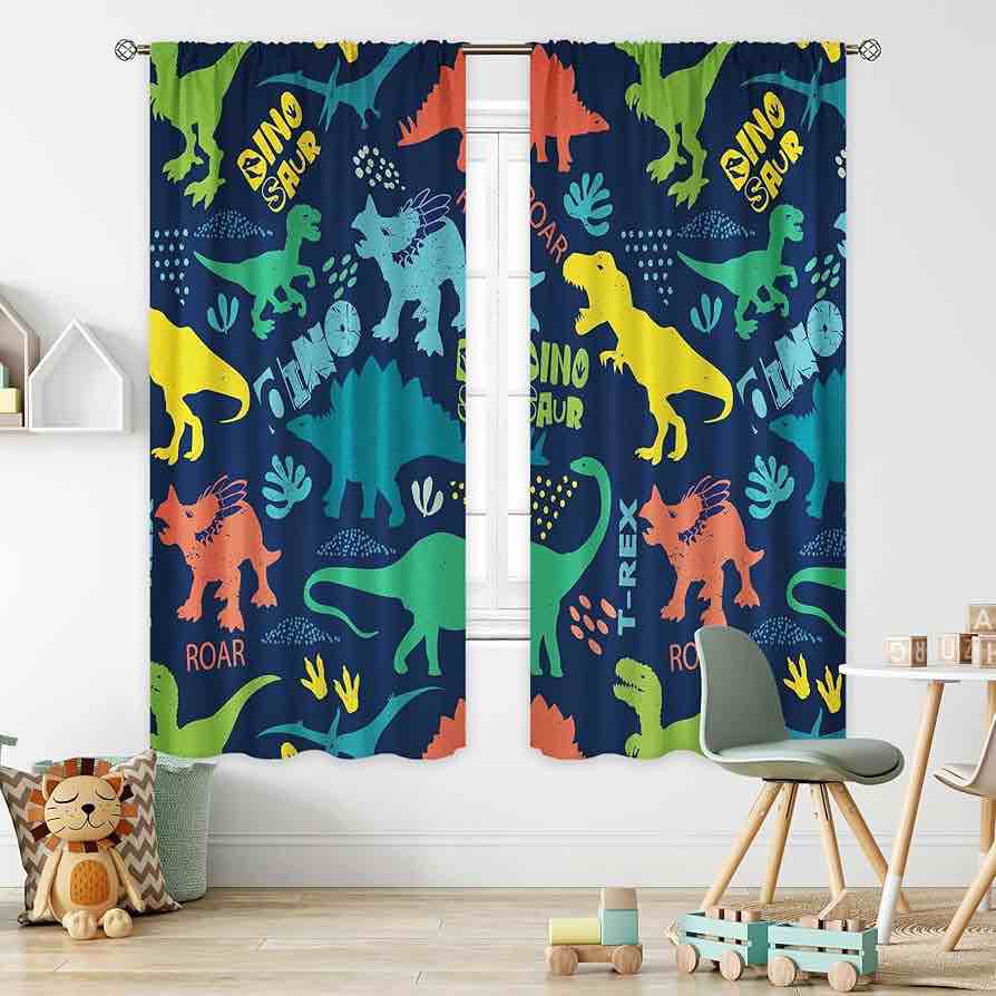Cinbloo Curtains 42Wx63H Inch Rod Pocket Living Room Bedroom Window Drapes 2 Panels