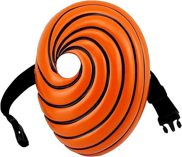 Tobi Obito Plastic LED Mask Costume Props Halloween Party Gift for Boys Girls Ninja Anime Uchiha Cosplay, Large, Orange, RM-Mask-HY-02