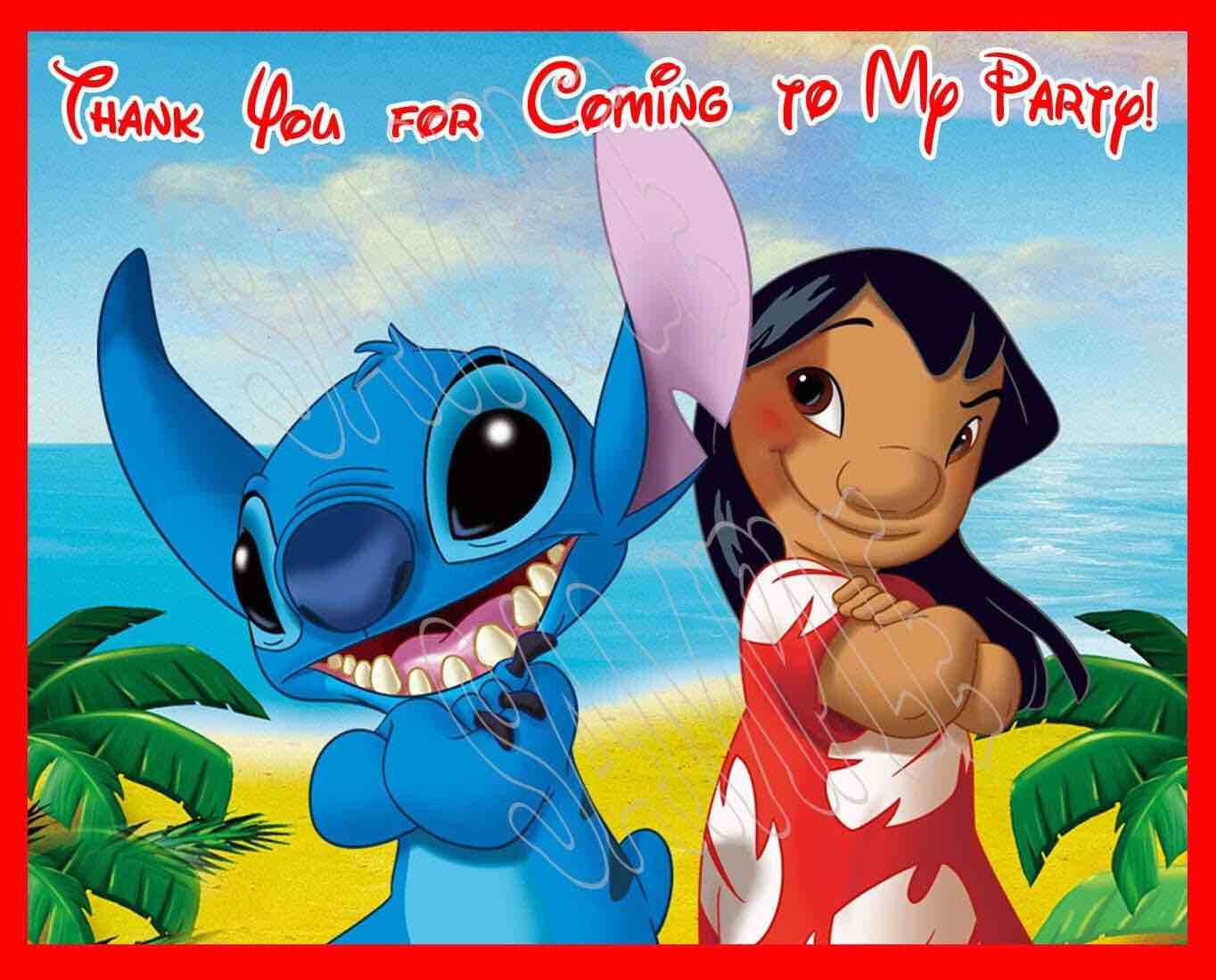 BOYKIM 16pcs Stitch Birthday Invitation Cards with Envelopes, Stitch Birthday Party Supplies for Stitch Party Decorations