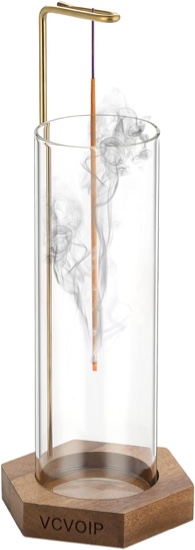 VCVOIP Incense Holder, Modern Incense Burner with Removable Glass Ashes Catcher, Anti-ash Flying Incense Sticks Holder for Home Decor Yoga Meditation