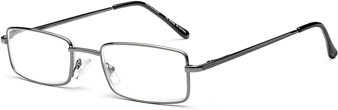 tide Optical Reading Glasses Men Women, Metal Blue Light Blocking Glasses with Spring Hinges, Anti Eye Strain Eyeglasses (2.5x, Gun Metal)