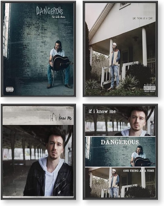 IZOOMIHOME Morgan Wallen Music Album Cover Limited Edition Posters, One Thing At A Time Poster, Dangerous: The Double Album Poster, If I Know Me Poster, Music Posters (Set of 4, 8in x 10in, Unframed)