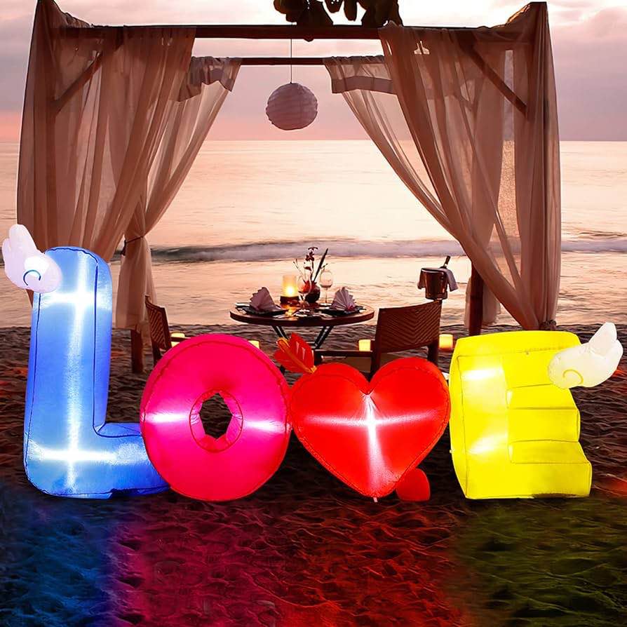 7.5 Ft Valentines Inflatable Love Decorations with LED Lights, Blow Up Outdoor Yard Decor for Holiday Romantic Party, Wedding, Propose, Anniversary, Home,Patio,Lawn Garden Yard Valentine's Day