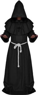 IvyRobes Friar Medieval Hooded Monk Robe Renaissance Tunic Cloak Priest Robe Halloween Cosplay Costume