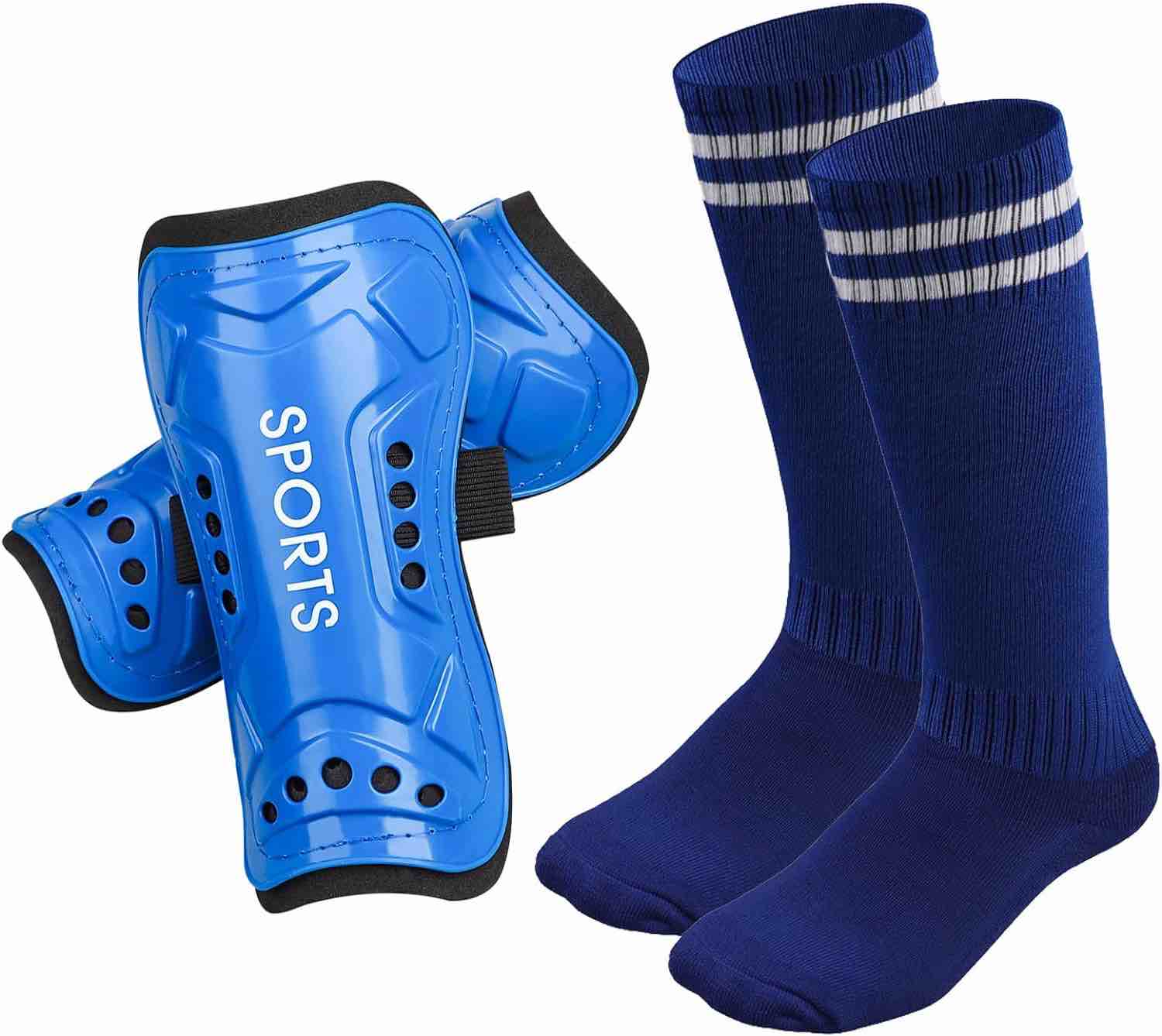 Fenzgu Youth Kids Soccer Shin Guard with Sock, Lightweight and Breathable Child Calf Protective Gear Soccer Equipment for 3-15 Years Old Boys Girls