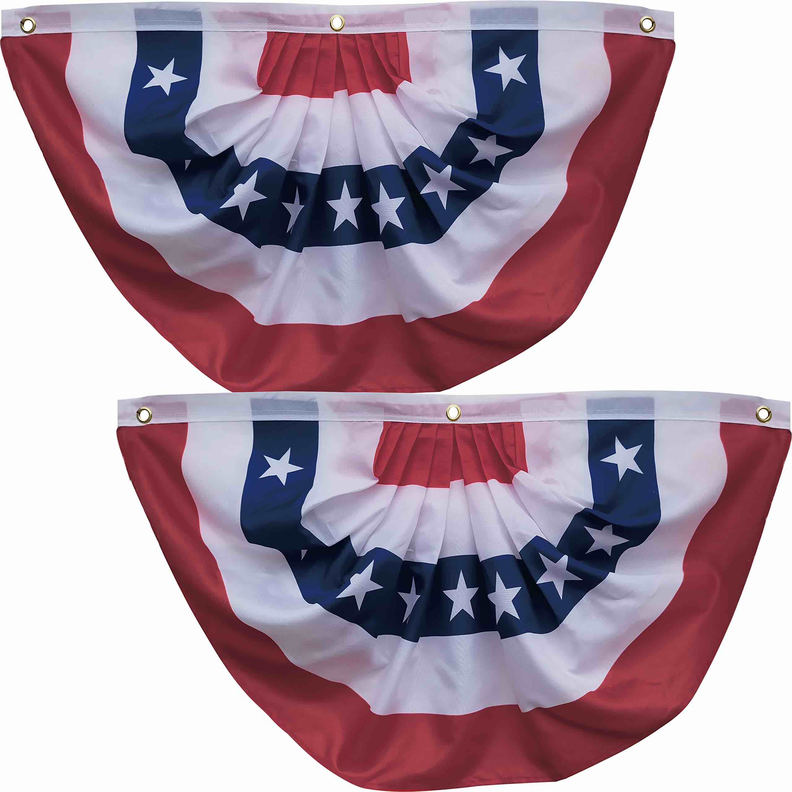 USA American Flag Fan Bunting 1.5 X 3 Feet Outdoor Us Flag Decor Bunting Flag Patriotic Stars And Stripes American Flag Porch Bunting American Flag Swag Bunting Decoration?2 Pack?