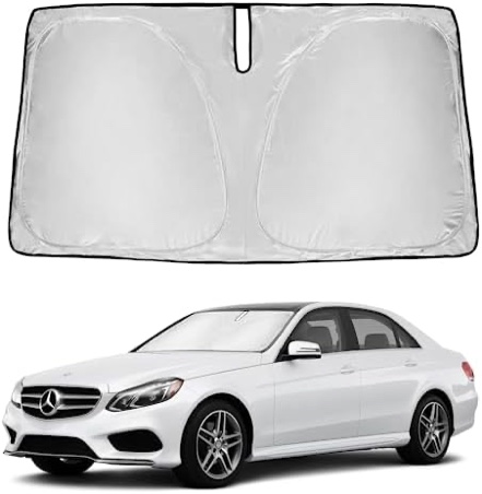 Car Windshield Sun Shade forMercede-Ben-z AMG E-Class E200 E240 E260 E300 E350 SLC Front Window Sunshade Cover Sun Visor Protection Interior Accessories (Smill:59x 27.5'')