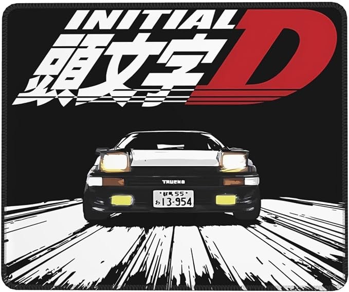 Ini1tial D Mouse Pad, Office and Anime Mouse Pad, Comfortable and Durable Rubber Bottom Mouse Pad, Gaming Printed Mouse Pad, Desk Decoration 10x12 Inch