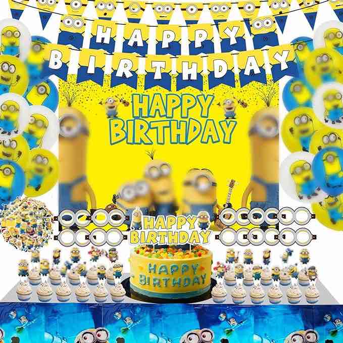 113pcs Cartoon Backdrop Decorations for Kids Birthday Party Supplies40