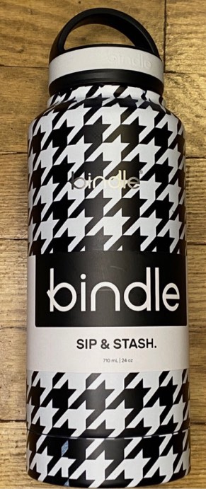NEW Black White Bindle Sip & Stash Bottle 24oz Stainless Steel Bottle Drink