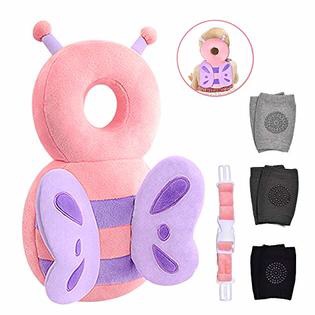 Okydoky Baby Head Protector & Baby Knee Pads for Crawling,Toddlers Head Safety Pad Adjustable Backpack,Baby Back Protection for Walking & Crawling, Butterfly