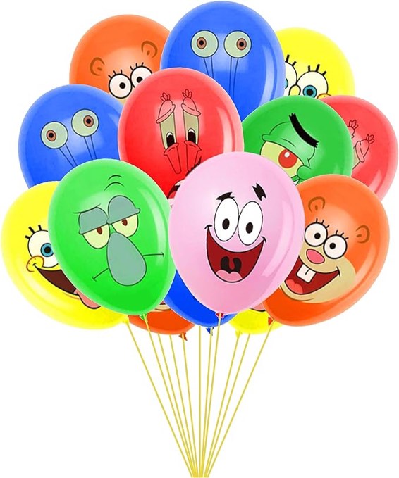 Lefuduo Sponge Theme Party Supplies 35Pcs Sponge Theme Balloons 12 Inch Latex Balloons for Kids Birthday Party Favor Supplies Decorations Perfect for Baby Themed Party