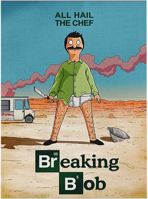 Bobs Merch Burgers art poster, canvas poster and wall print for living room, bedroom, bedroom, home decoration, 12 x 18 inches