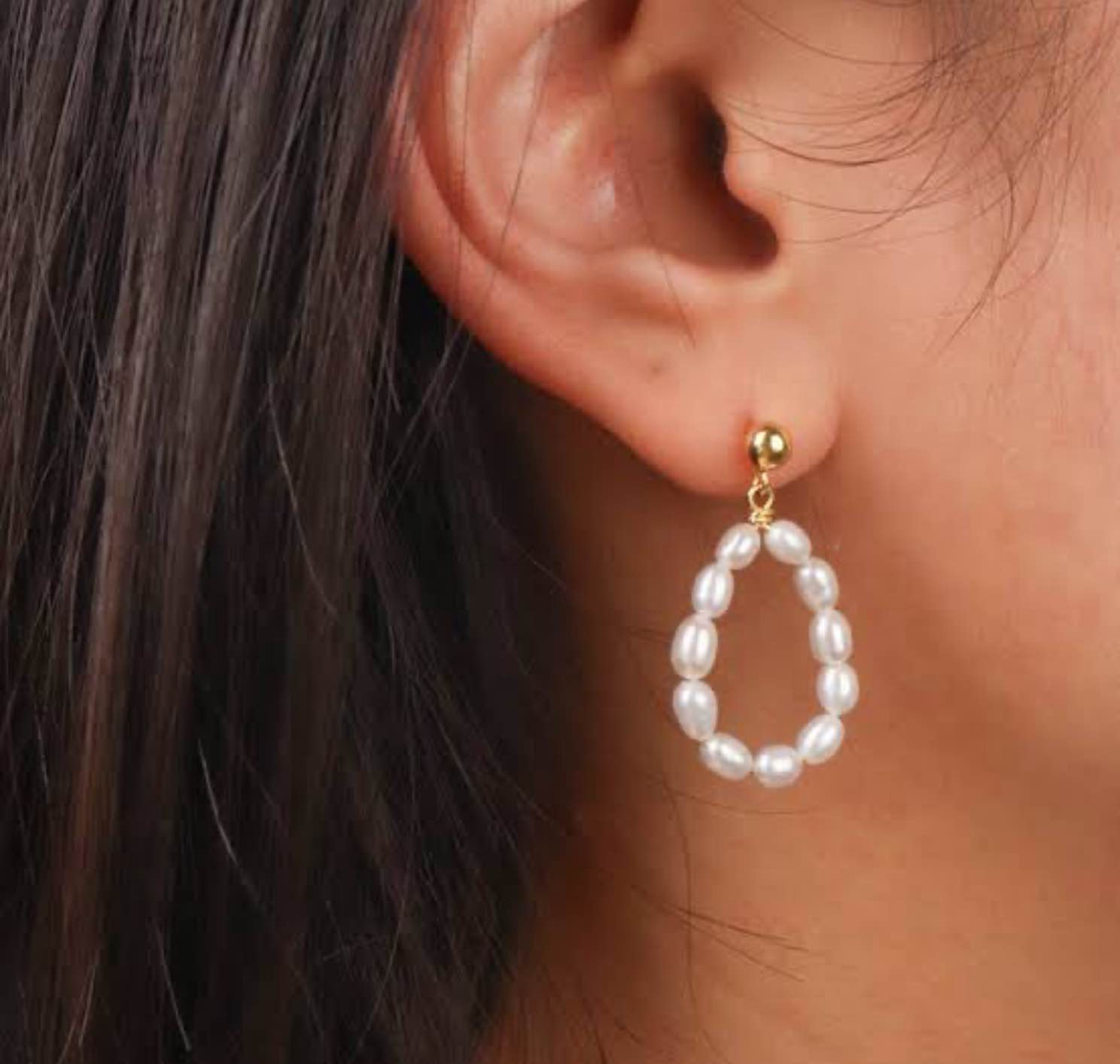 Qisogy Pearl Drop Earrings Dangle