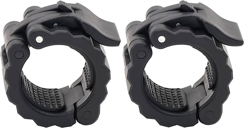 Olympic Barbell Bar Weight Clips 2 Inch Set,Quick Release Snap Lock Clamps Collar for Gym Fitness Workout Weightlifting,Squat Rack Cage Equipment Attachment,Lifting Deadlift,Squat,Adjustable Grips Jaw