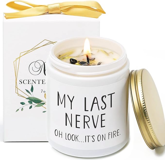 Birthday Gifts for Women, Gifts for Friends Female, Gifts for Mom Who Have Everything - Best Birthday Gift for Women - 7OZ Lavender Scented Candles - My Last Nerve Candles Gifts