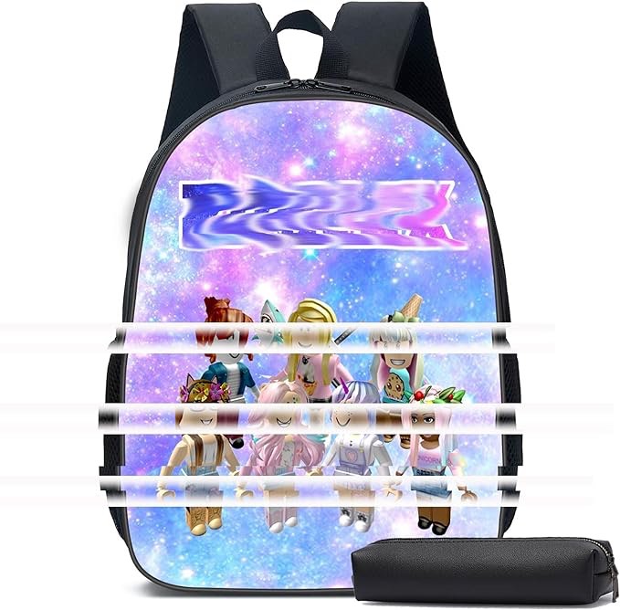 RWFHT Cartoon Backpack Large Casual Lightweight Laptop Bag Teen Fashion Hiking Travel Daypack Pencil Case 17inch 8