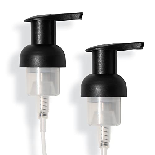 Tirtyl Foaming Replacement Pump Set - 2 Pack - 40mm (1.57”) Wide Rim (40/410 neck size) - Unique Matte Finish - High Rated 1.66c Foam Output for Maximum Foam (Matte Black)
